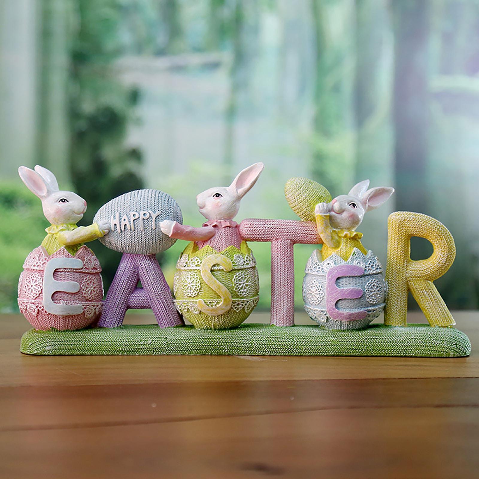 Easter Bunny Decor Bunny Statue for Tabletop Home Ornaments