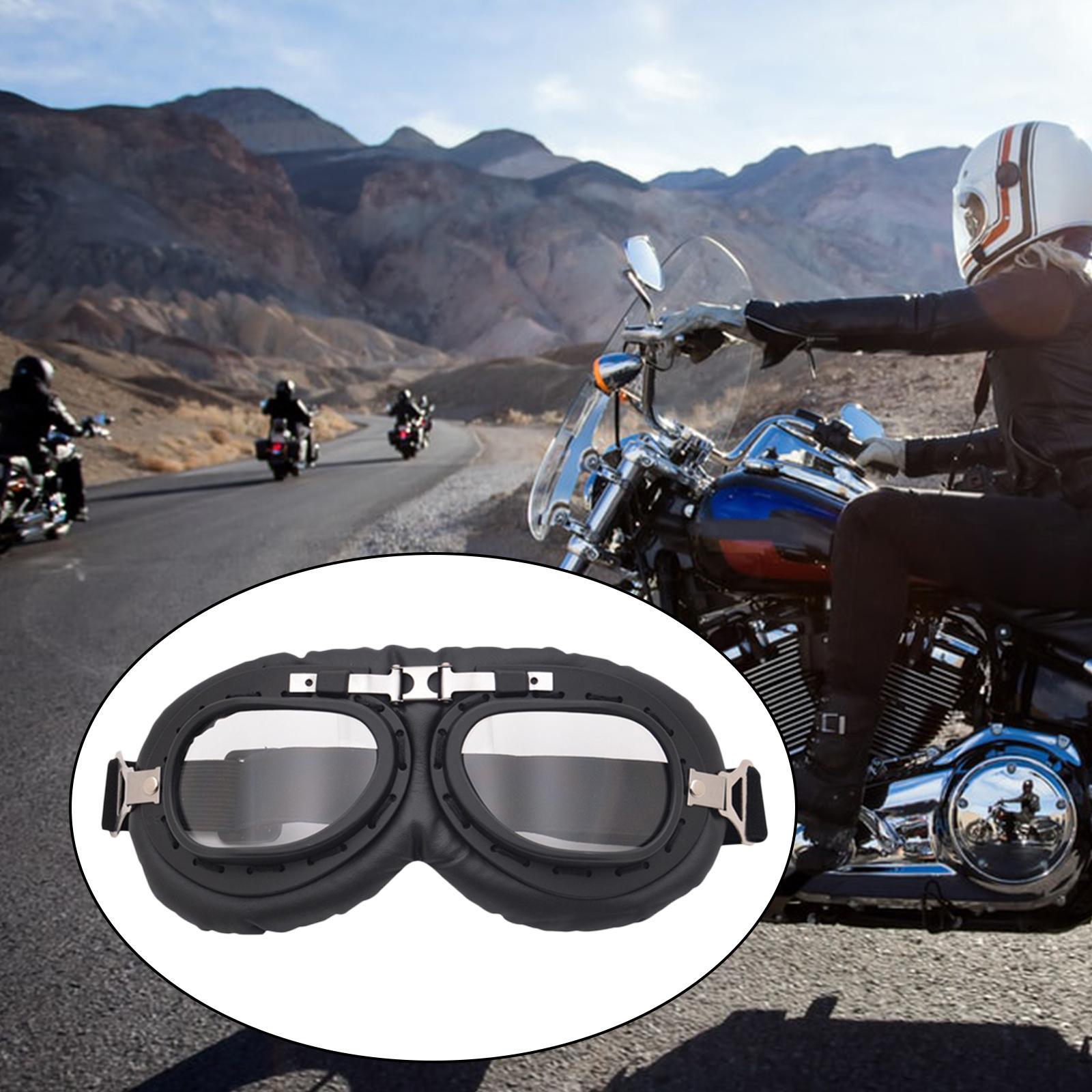 2x Motorcycle Goggles Dust-Proof Sports Glasses Fit for Cruiser