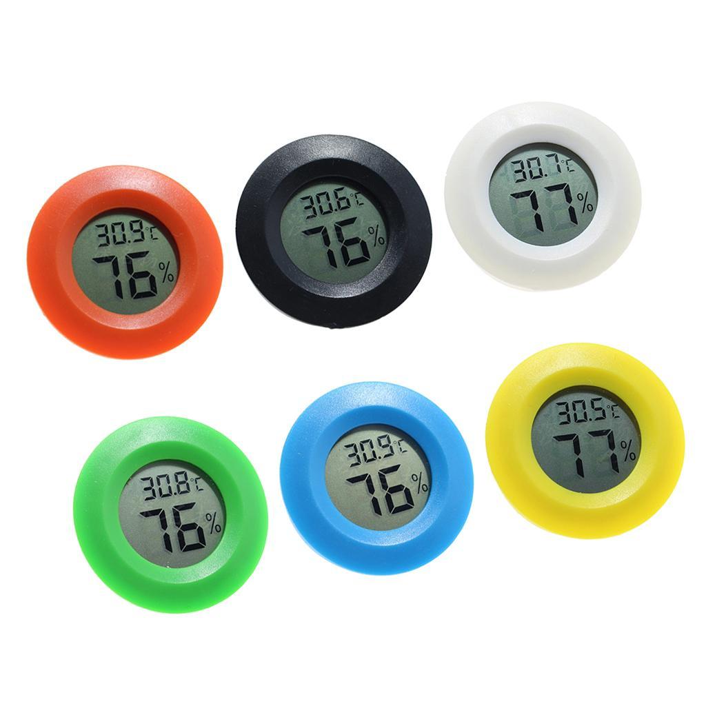 2x Round Reptile Thermometer Humidity Hygrometer Red For Reptile Habitat