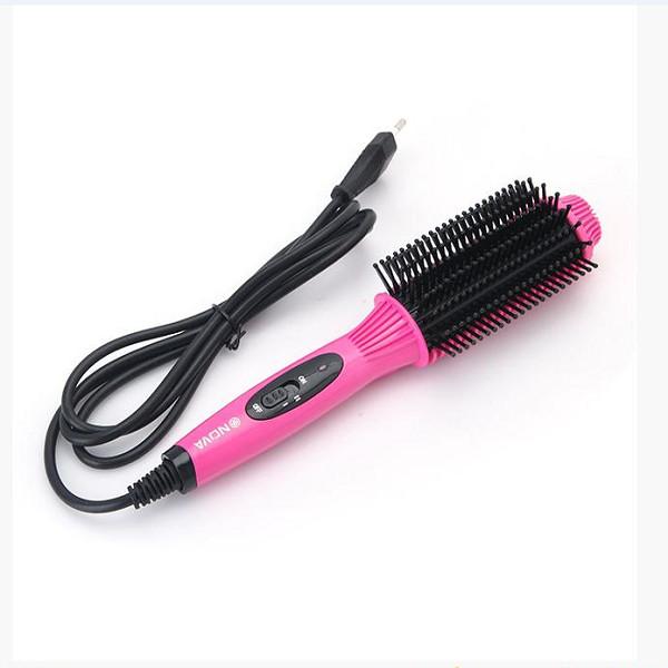 Lược Điện Sấy Cúp, Chải Thẳng Tóc - Màu Hồng - Loại Tốt
