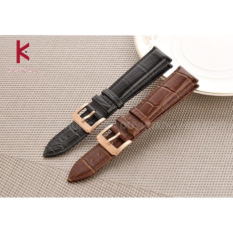 Dây Đồng Hồ Da Bò Dập Vân Da Cá Sấu - Dây Da Đồng Hồ 18mm 20mm 22mm