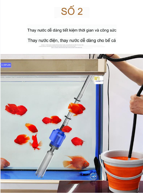 Máy thay nước vệ sinh súc cát rêu cặn bã bám hồ cá EFFORT EXCHANGE HXS-02  220v