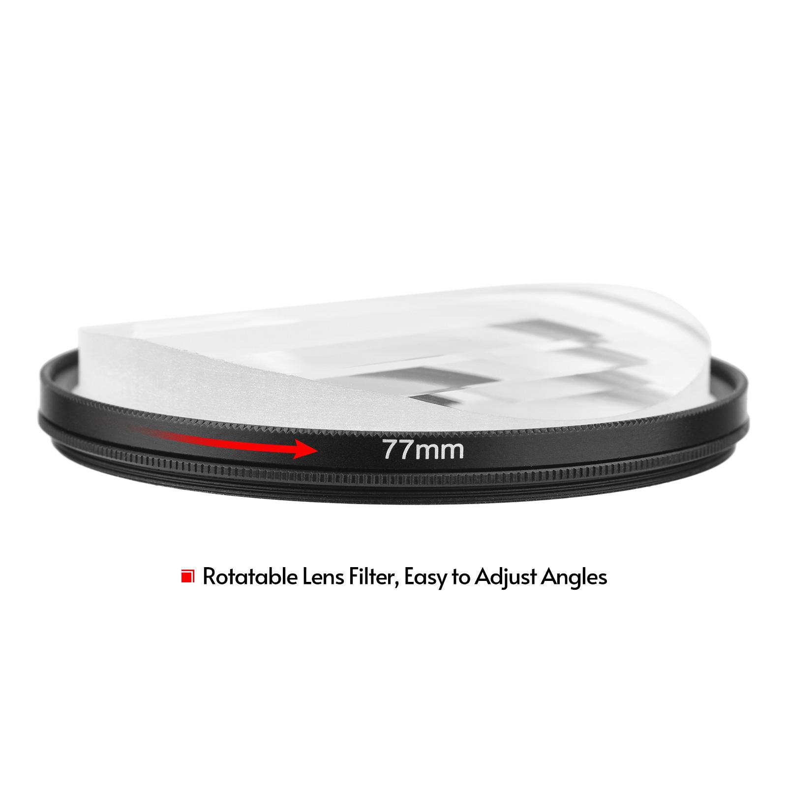 77mm Linear Glass Prism Lens Filter Professional Kaleidoscope Lens Filter Photography Accessory for DSLR Camera