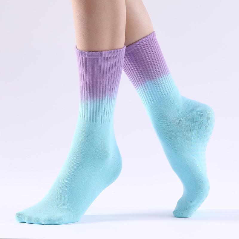 MỚI thời trang gradient màu giữa ống yoga tất cả các môn thể thao bóng rổ rải rác với tất cả các vớ yoga chống trượt dính dính tất Color: 1 Pair Socks-05 Size: One Size