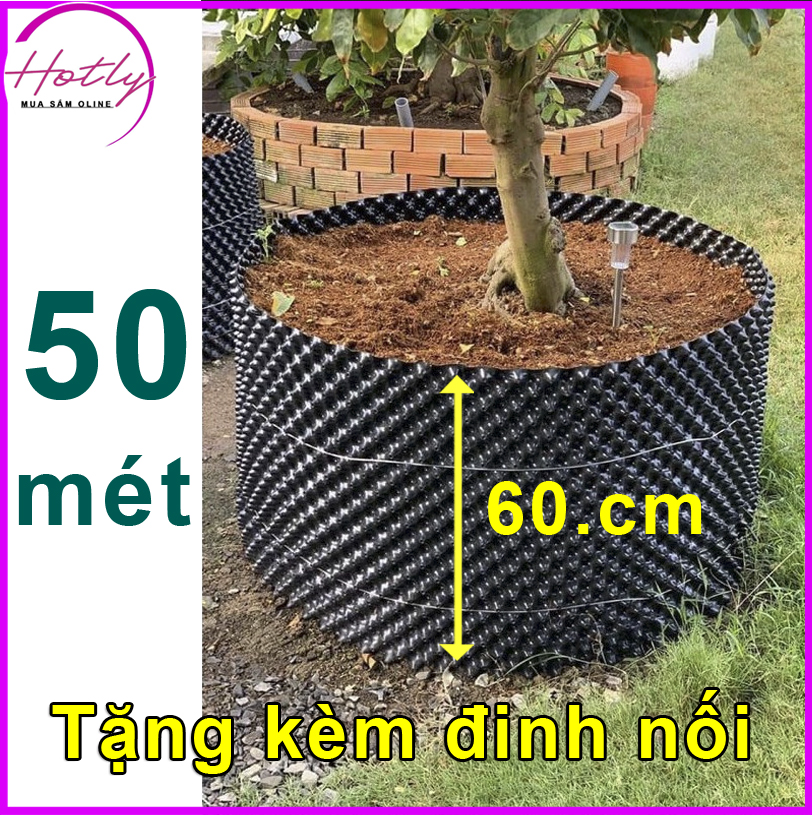 50 MÉT Bầu ươm cây V6 CAO 60CM dày 6mm, cắt theo mét dài khách đặt, tặng ốc vít-77903