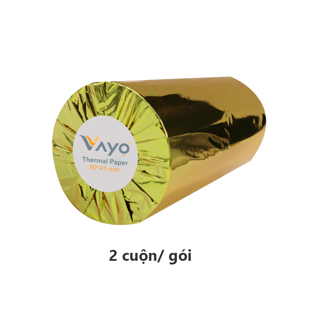 [20 CUỘN] Giấy in nhiệt Giấy in bill VAYO Khổ 80 x 45 mm - In rõ nét - Lõi siêu nhỏ - Hàng chính hãng - 65gsm