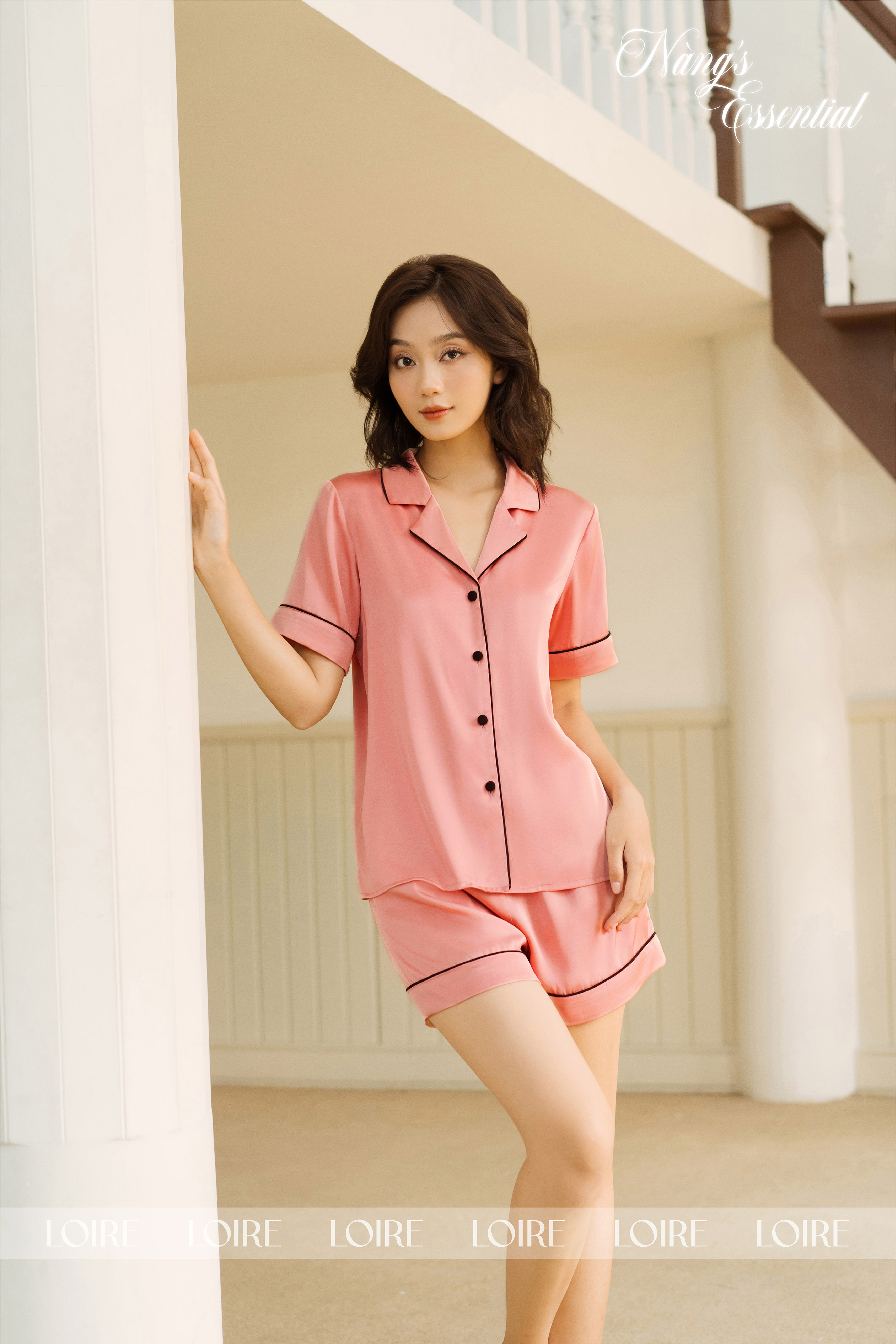 Bộ Pijama Cộc Có Viền Basic Loirechic PCC01