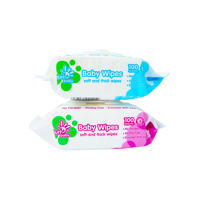 [MUA 3 TẶNG 1] Combo 3 bịch khăn ướt 100 Sunbaby SBB2020