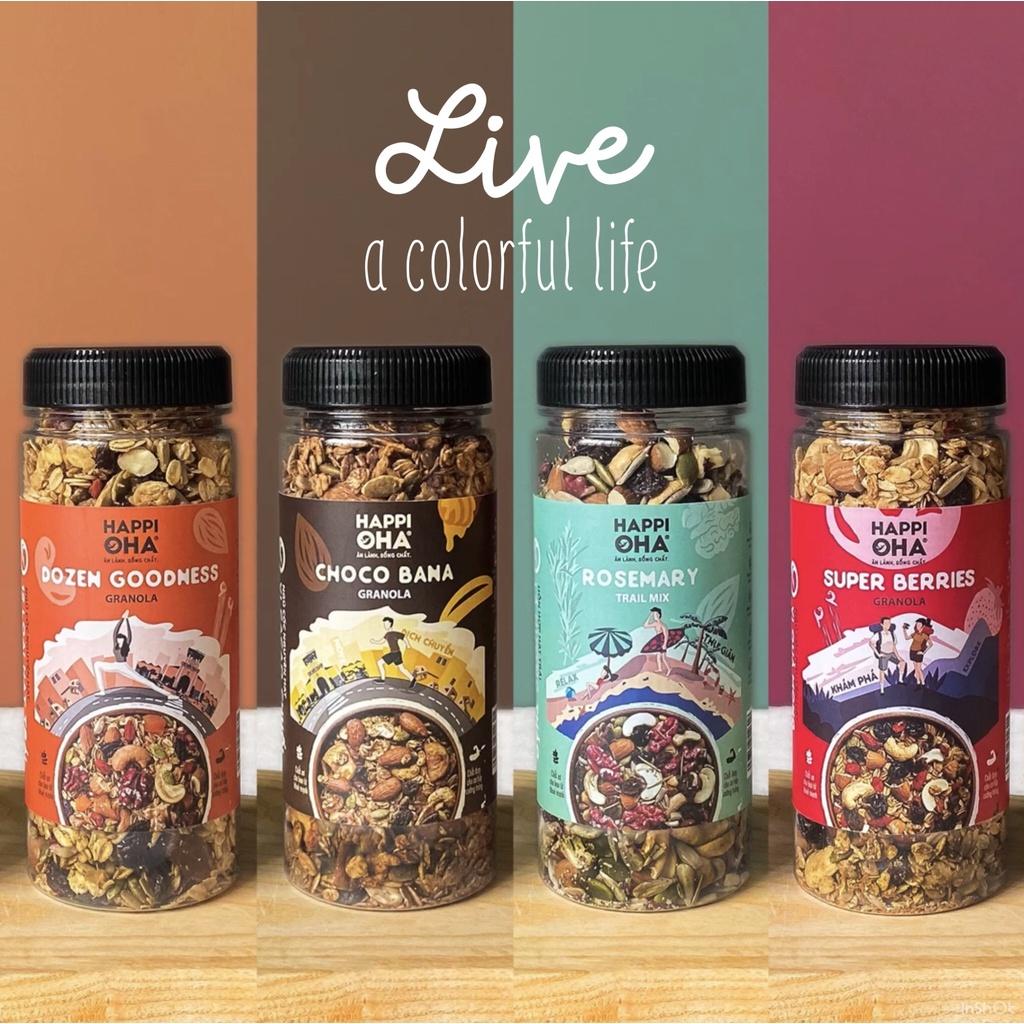 Hũ Granola 280g x 4 vị - Ngũ Cốc Ăn Sáng/Ngũ Cốc Nguyên Hạt Hỗ Trợ Ăn Kiêng và Giảm Cân