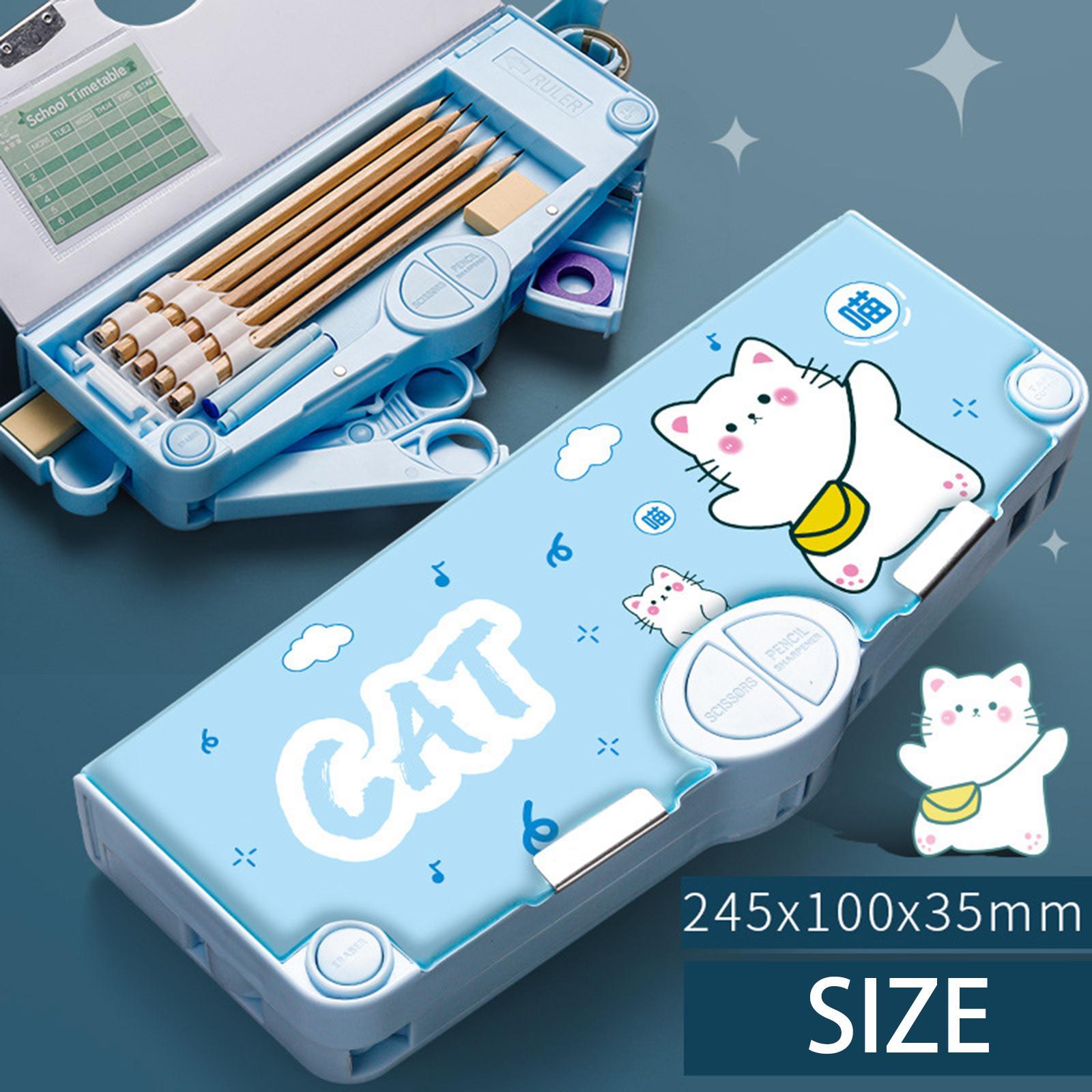 2 Pcs Cute Pencil Box Storage Box Container for Kid Middle School Boys Girls