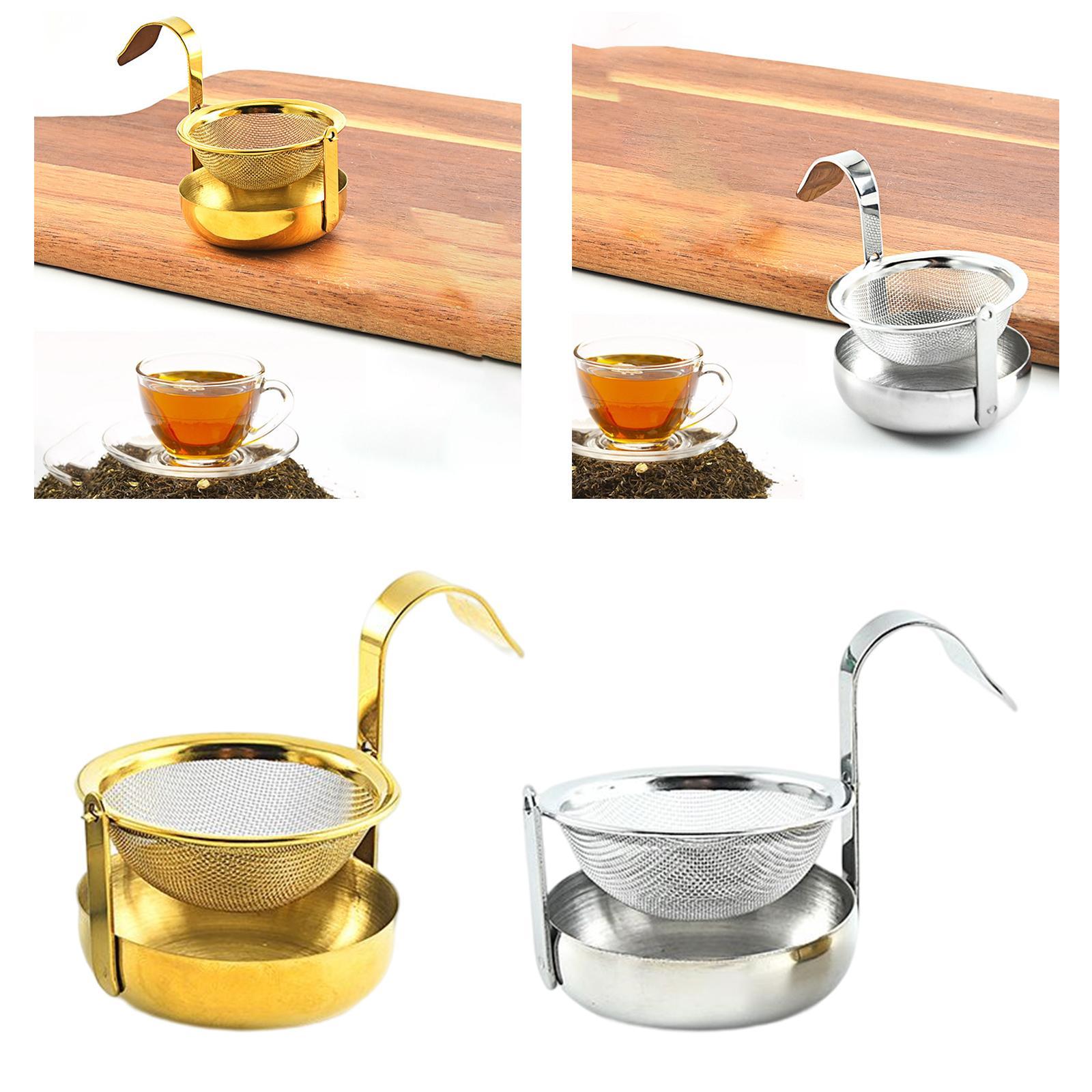 2Pcs Tea Strainer with Handle Teaware Kitchen Tool Reusable for Home Kitchen