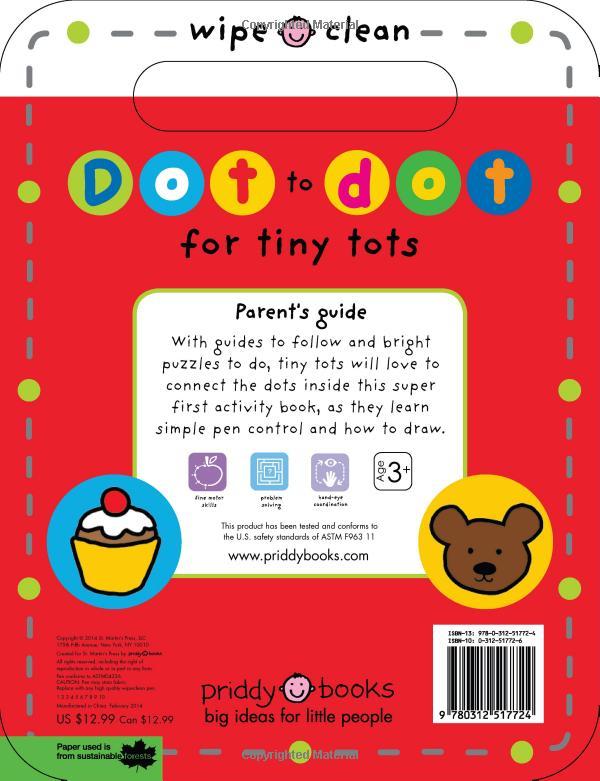 Dot to Dot for Tiny Tots Wipe Clean Activity Book