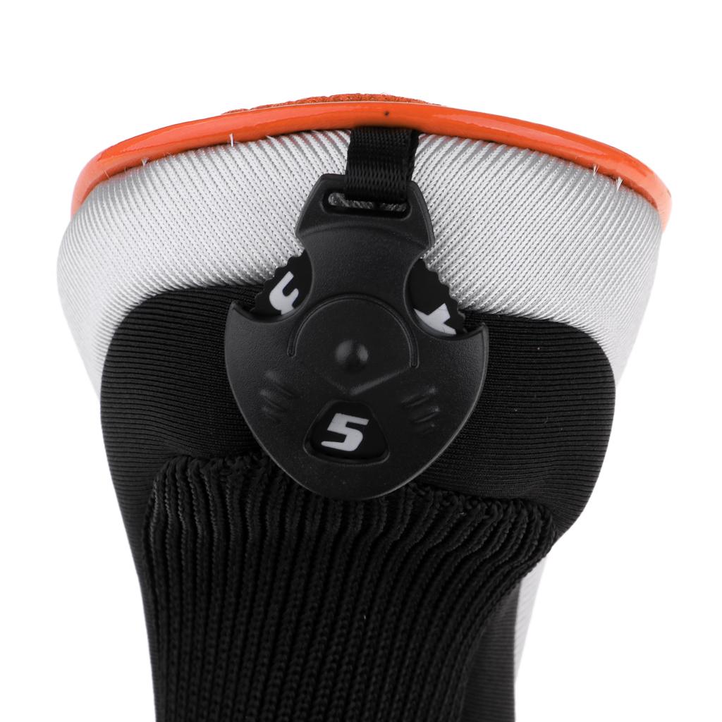 Golf Hybrid UT Club Head Cover Headcover & Adjustable Number Tag 2 3 4 5 7 X - Premium, Durable & Portable - Orange, 2 Pieces
