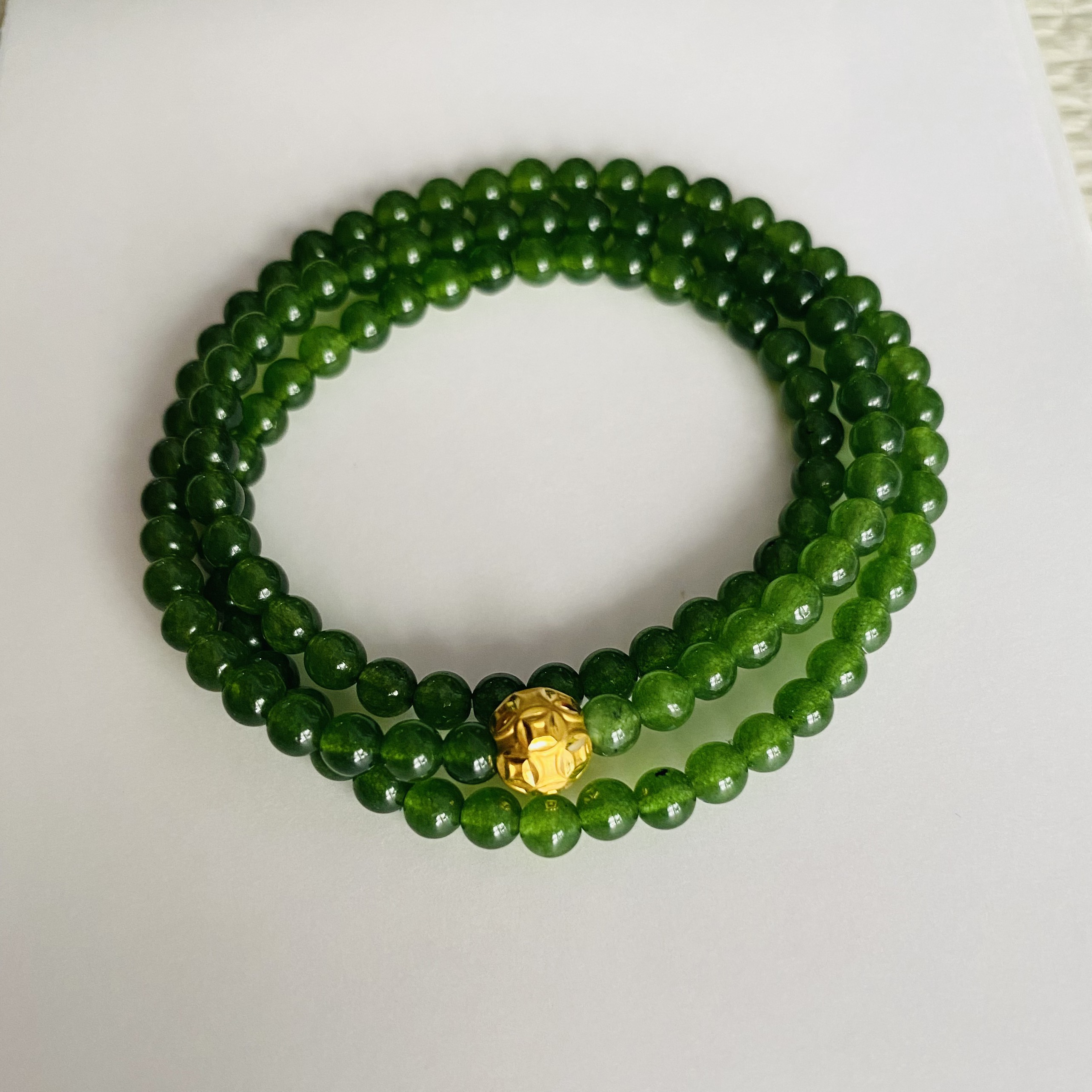 HCM- VÒNG TAY ĐÁ NGỌC BÍCH 3 VÒNG CHALCEDONY