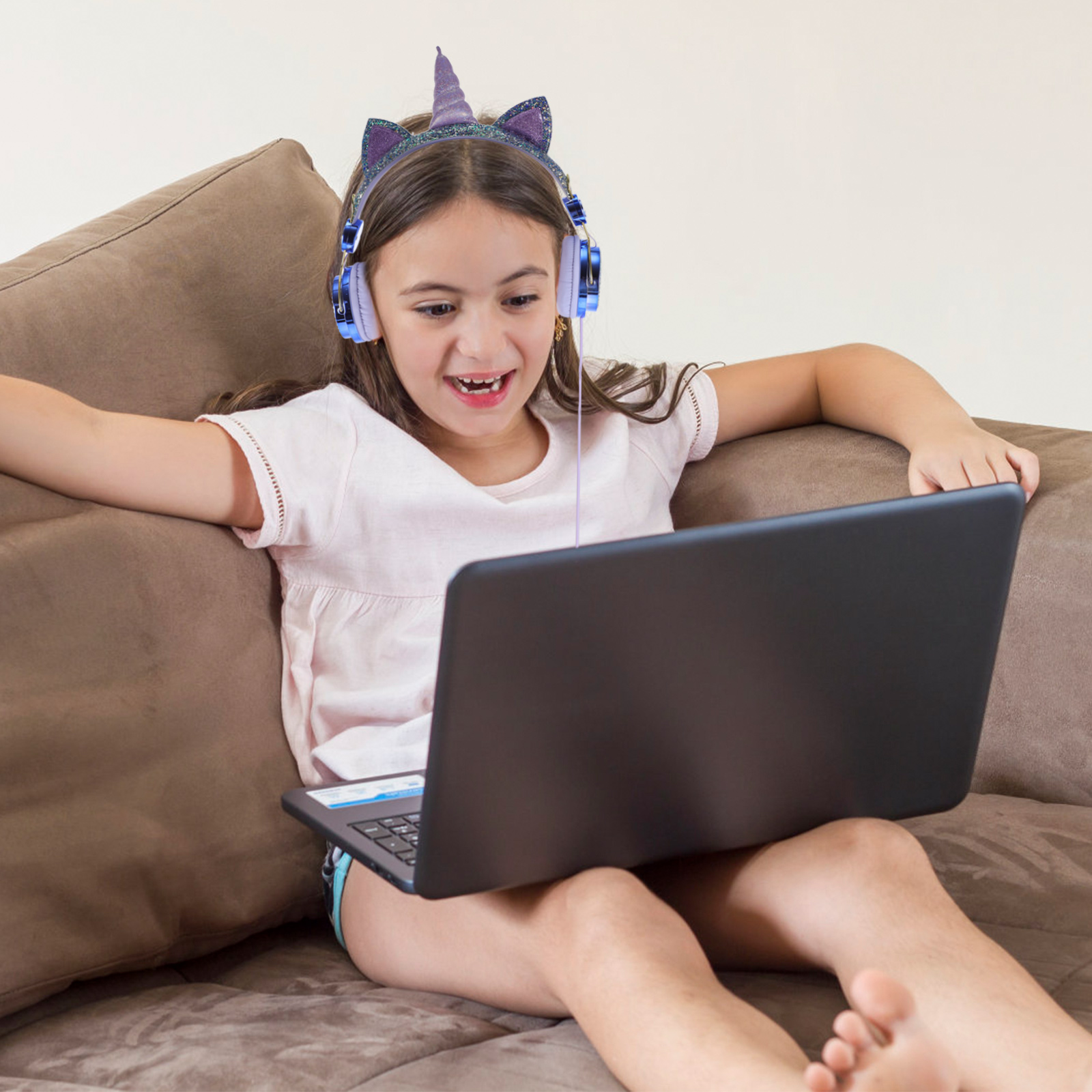 Tai Nghe Di Động Trên Tai Nghe Có Dây Điều Khiển Đáng Yêu Máy Tính Tai Nghe Chụp Tai