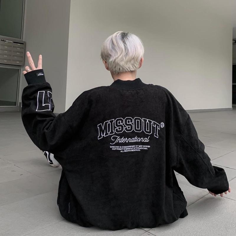 Áo Khoác Bomber Nhung gân MST 17 màu ĐEN Nam nữ unisex Áo Jacket form rộng Jaystoree