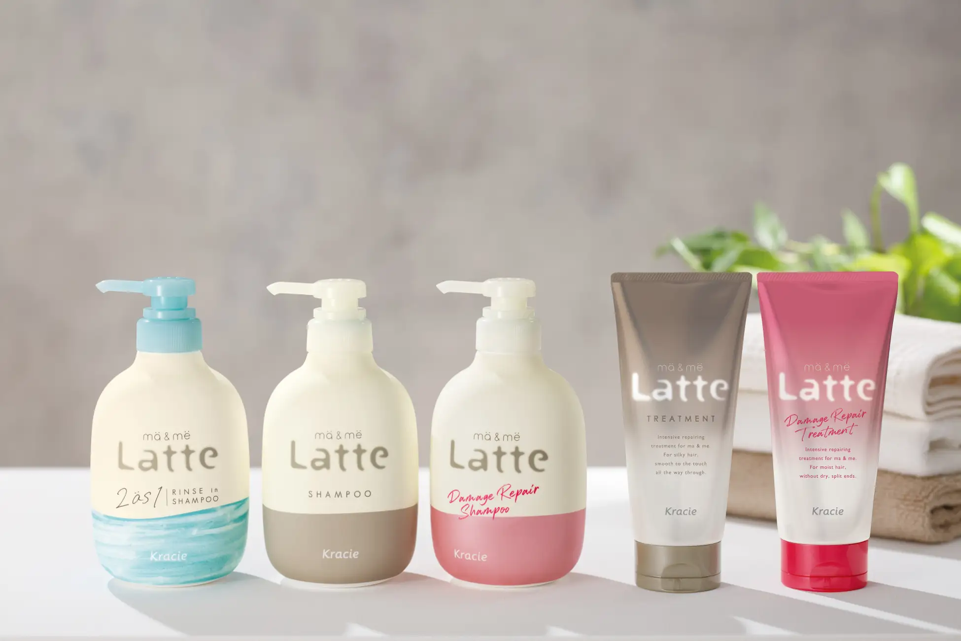 Dầu Gội 2 Trong 1 Dành Cho Cả Gia Đình Kracie Ma & Me Latte 2 In 1 Rinse In Shampoo 490 mL