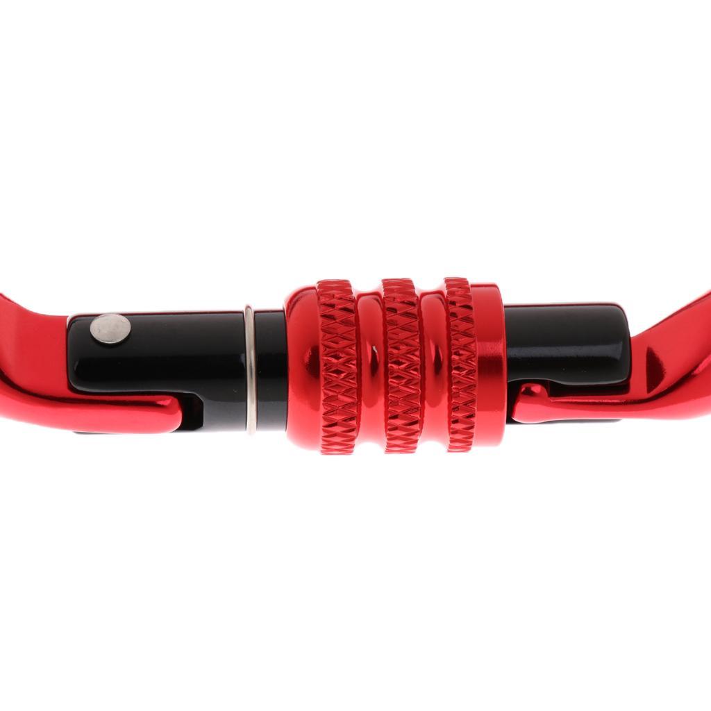 Rock Climbing Carabiner Clip Screw Locking O-Shaped Safety Buckle Aviation Aluminum 8KN-25KN
