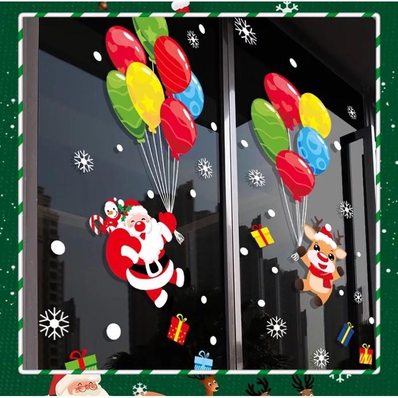 Decal trag trí Noel - Bong Bóng Bay giáng sinh vui nhộn