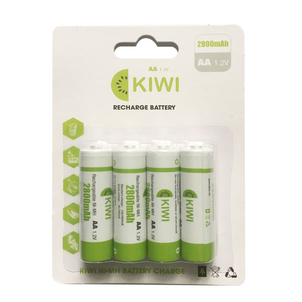 Pin sạc Kiwi vỉ 4 viên 2800mAh - Hàng chính hãng