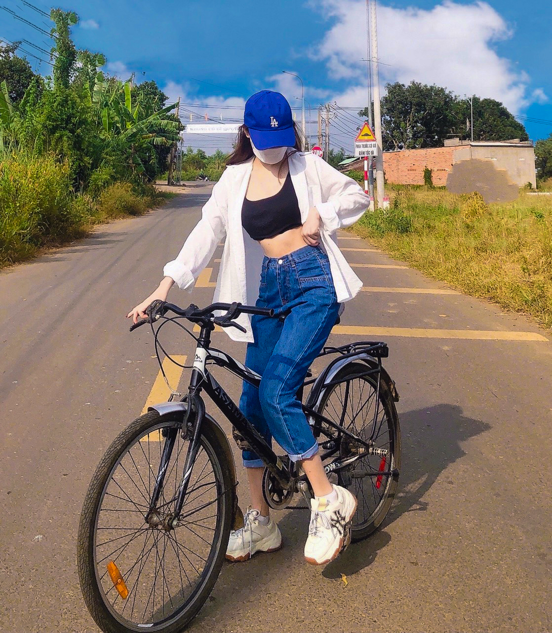 Quần Jeans nữ baggy lưng cao Novelty MS681