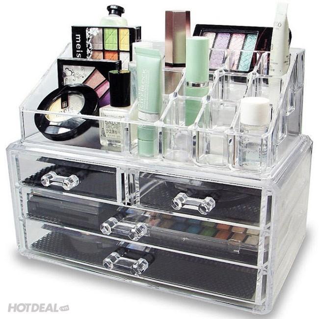 Kệ Mica Đựng Mỹ Phẩm Trang Sức 4 Tầng loai dày