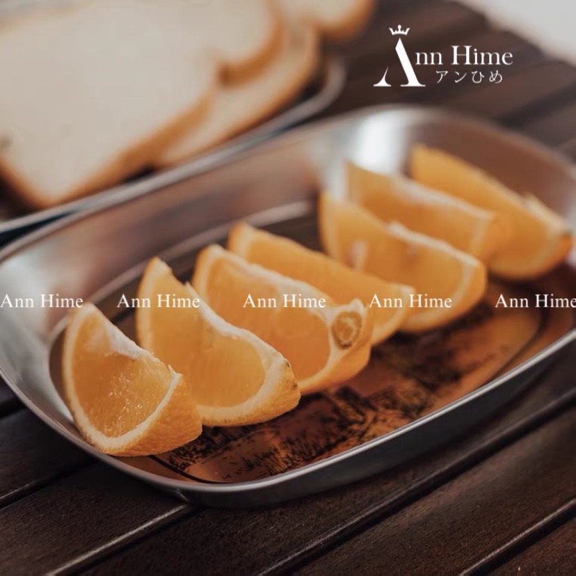 Khay Đựng Đồ Ăn, Bánh Ngọt,Hoa Quả Bằng Inox Họa Tiết Vintage