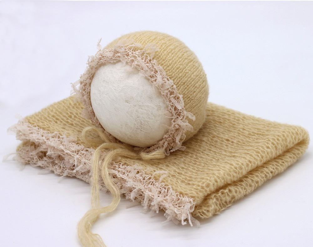 Sơ Sinh Đạo Cụ Chụp Ảnh Chăn Mohair Bọc Đầm Chụp Ảnh Mũ Lưng Bé Chụp Ảnh Phụ Kiện