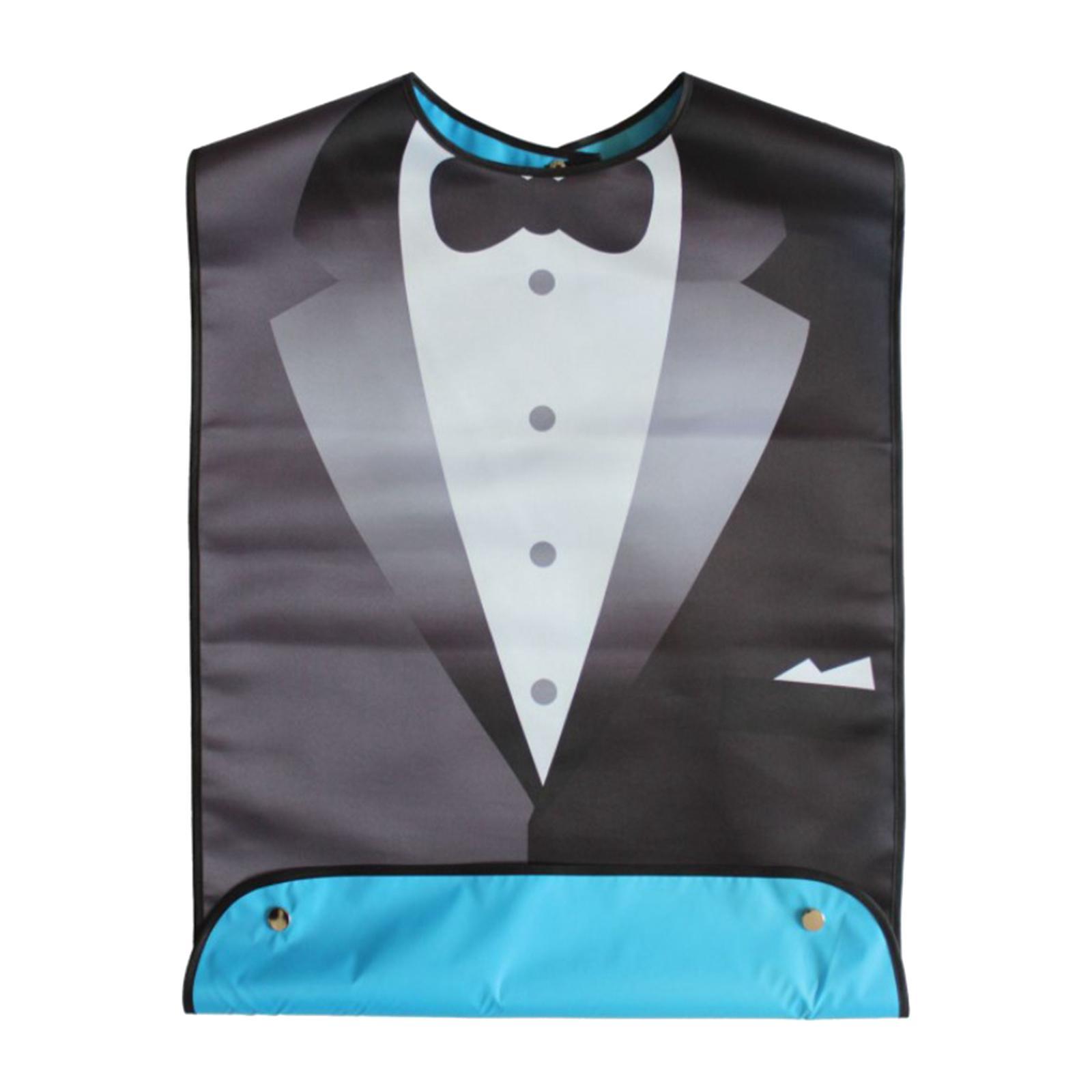 2X Adult PVC Printing Cotton Cloth Adjustable Bib for Men Patients