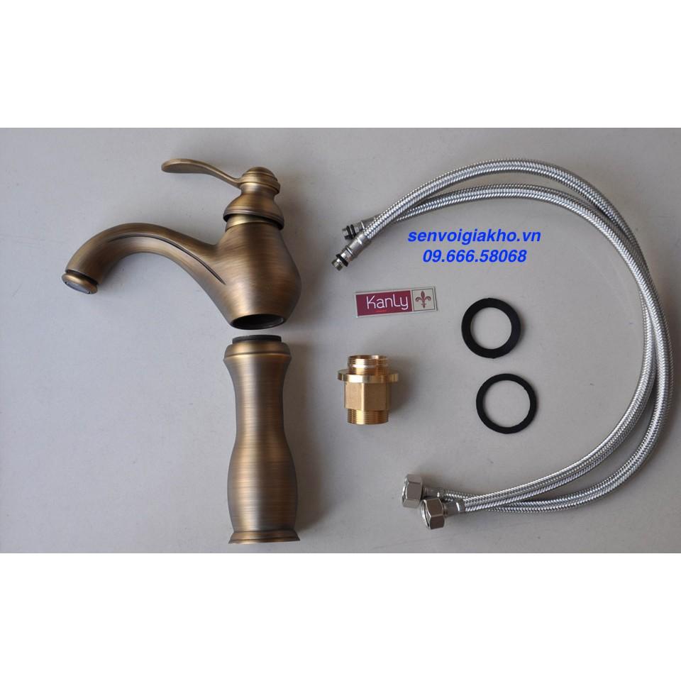 Vòi Lavabo Nóng Lạnh Đồng Thau cổ điển cao cấp GCA09 Hàng Chất