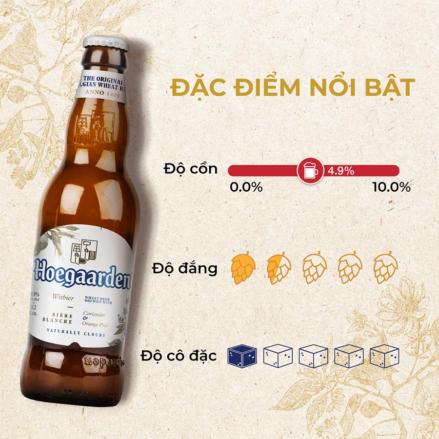 Lốc 6 Chai Bia Hoegaarden White (330ml x 6 Chai)