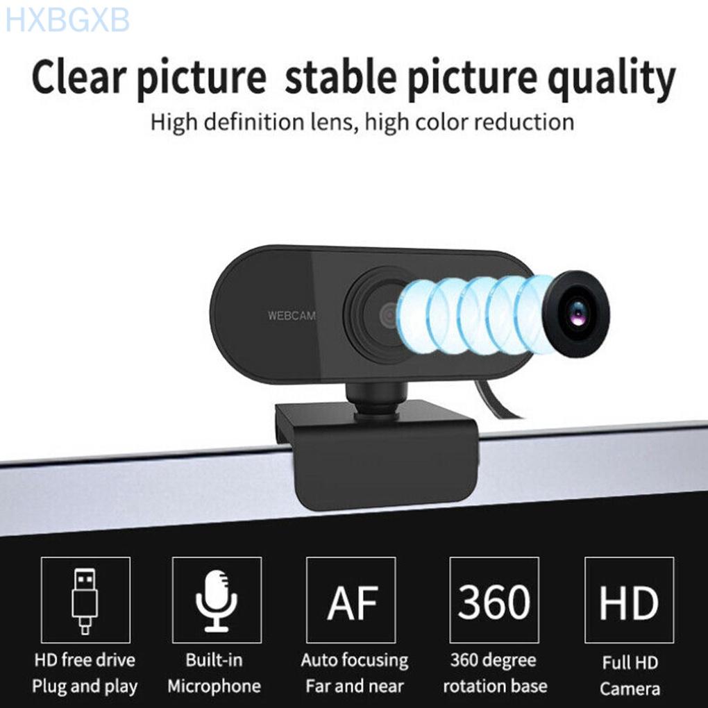 Webcam 1080p tích hợp micro hxbg tự động lấy nét cho máy tính