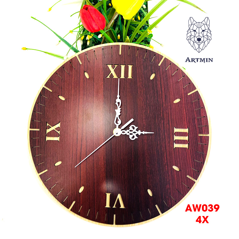 AW039 - Đồng Hồ Gỗ Decor Tân Cổ Điển – Đồng Hồ Treo Tường Trang Trí Sang Trọng