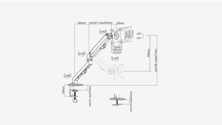 giá treo màn hình human motion t6 black - hàng chính hãng 3