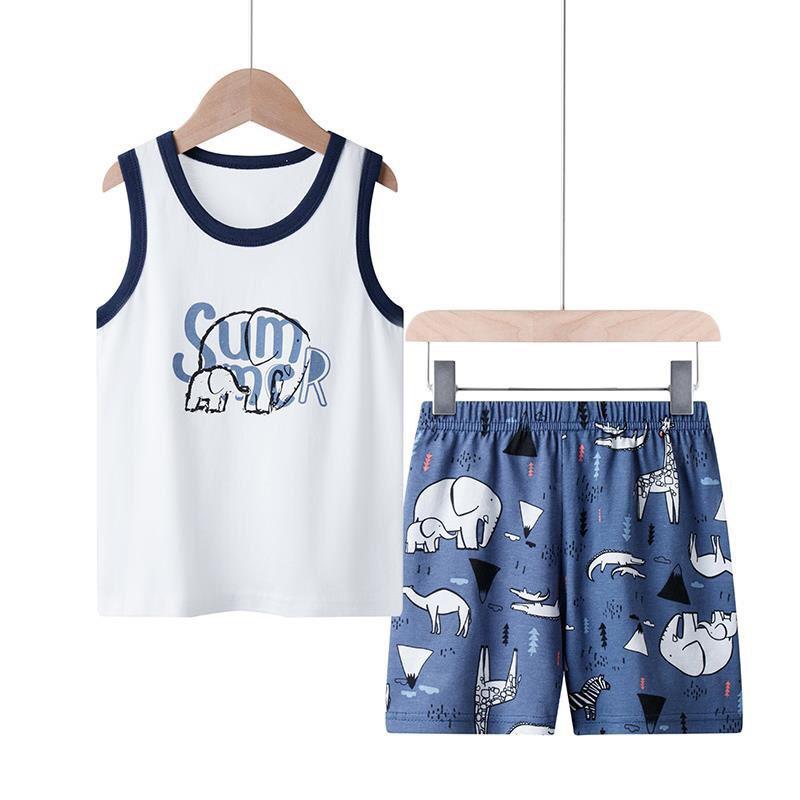 Bộ ba lỗ Quảng Châu cotton bé trai chất liệu cotton siêu mát, thấm hút mồ hôi size 11-21kg