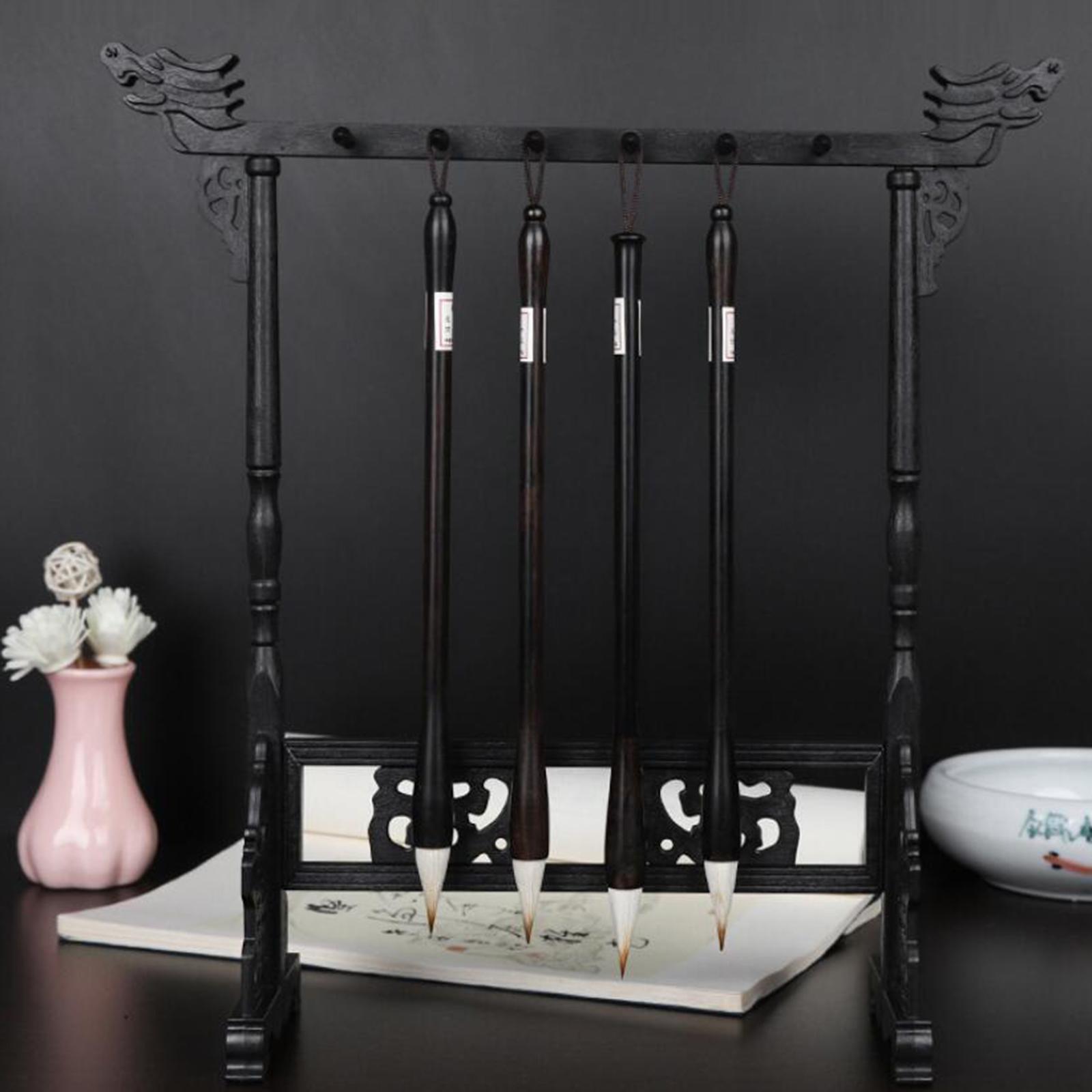 12-Pin Exquisite Brush Pen Rack Hanger Shelf Calligraphy Brush Pen Holder