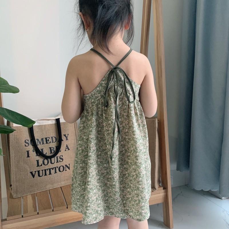 Đầm 2 dây mùa hè cho bé gái