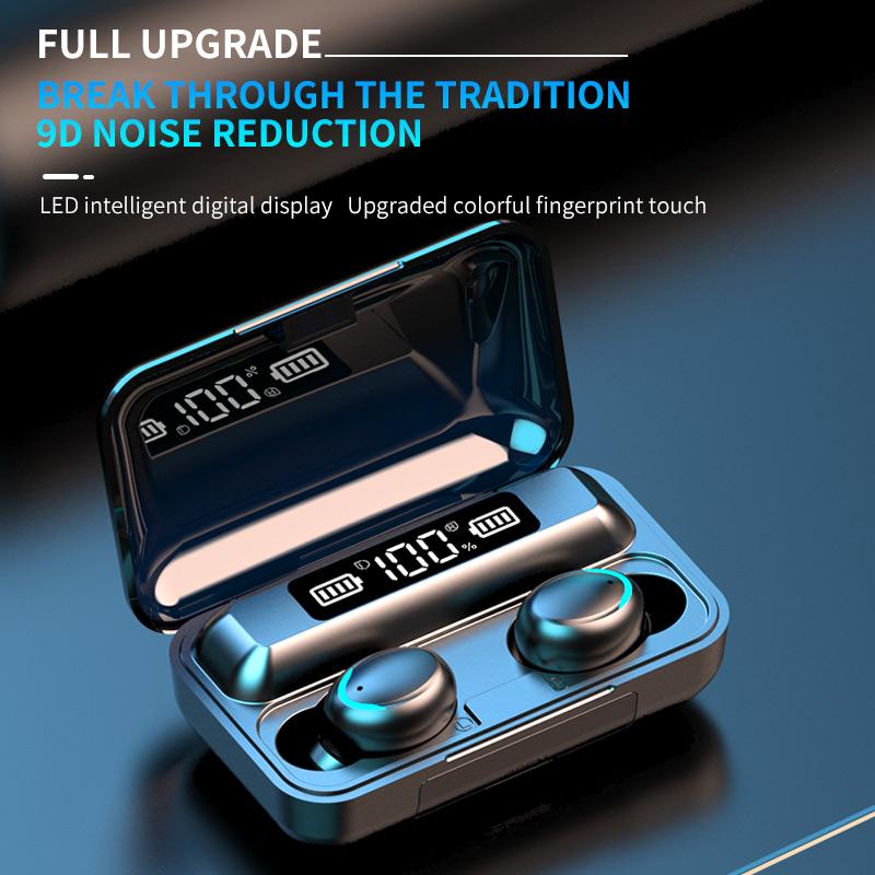 Tai Nghe Không Dây TWS Tai Nghe Nhét Tai 9D HIFI Stereo Chống Nước Tai Nghe Nhét Tai Tai Nghe Sạc Hộp Có Mic Cho Xiaomi Điện Thoại Thông Minh Iphone