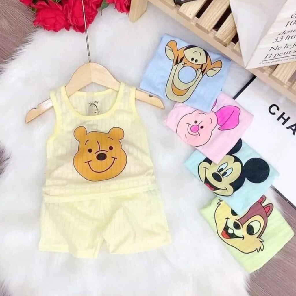 Bộ cotton giấy ba lỗ cho bé 3-15kg, hàng loại 1