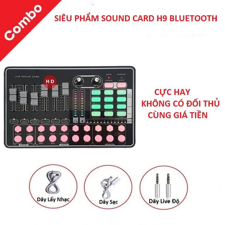 Micro Livestream AQ 220, Và Sound Card Thu Âm Mkai H9 Bluetooth Hát Cực Hay 2020