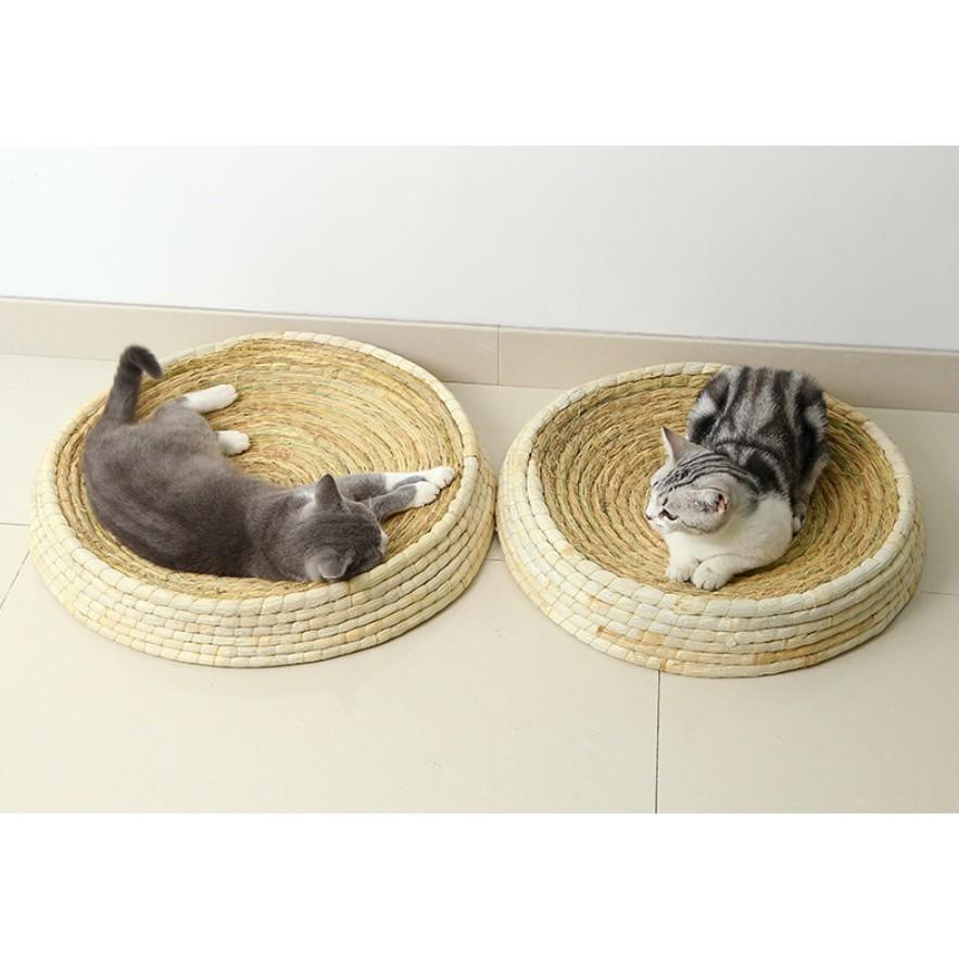 Bàn cào và nằm ngủ bằng rơm hình cái bát lớn cho mèo MON002 nhiều kích cỡ
