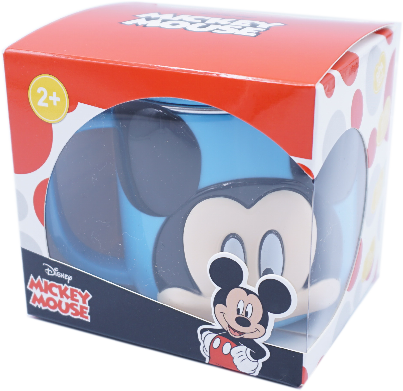 Ly cốc giữ nhiệt Disney hình chuột Mickey Mouse xanh 3D có nắp và quai cầm cho bé - 260ml