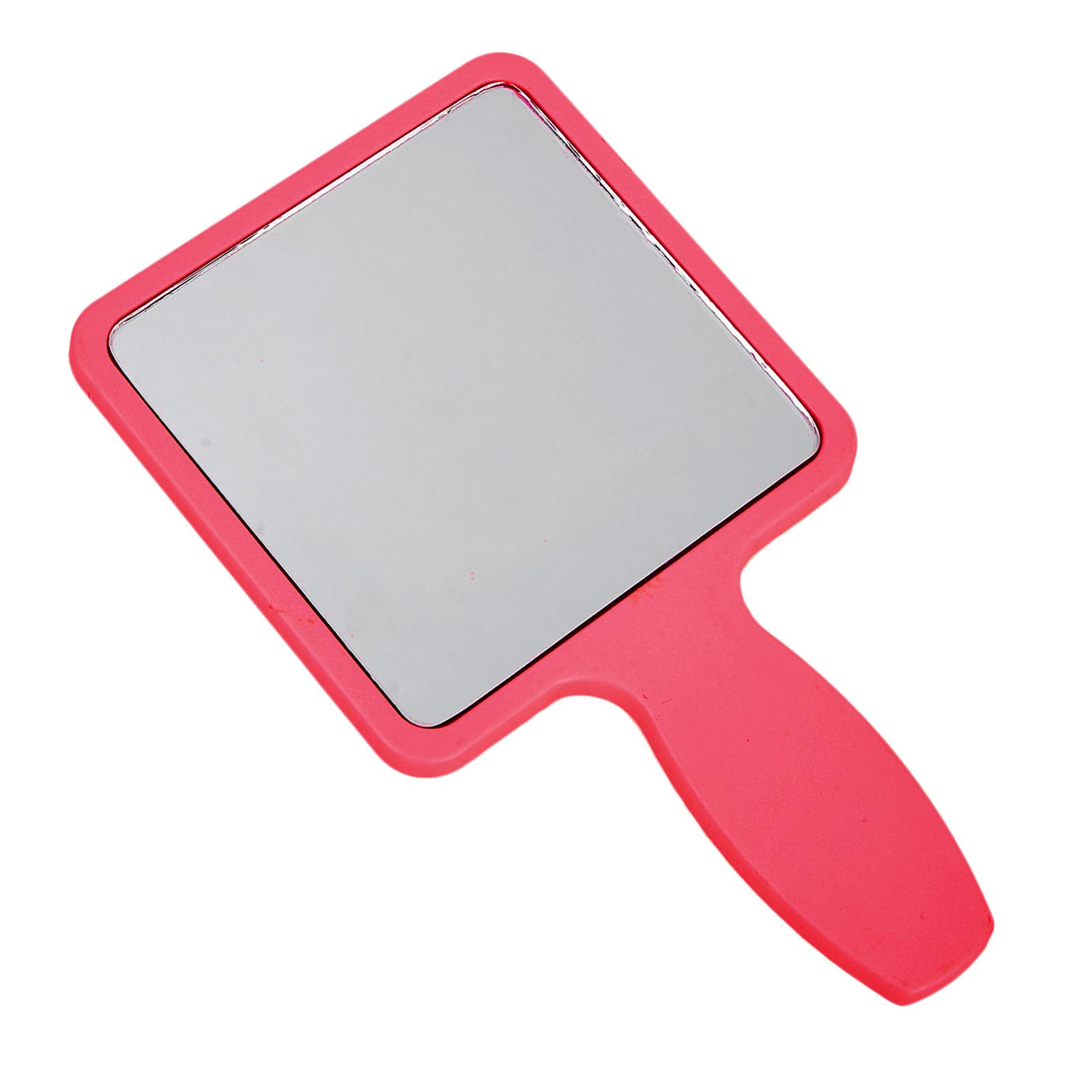 Portable Small Compact Cute Square Shaped Mirror with Handle Cosmetic Beauty Mirror Single Side Look Adorable Design Easier to Hold