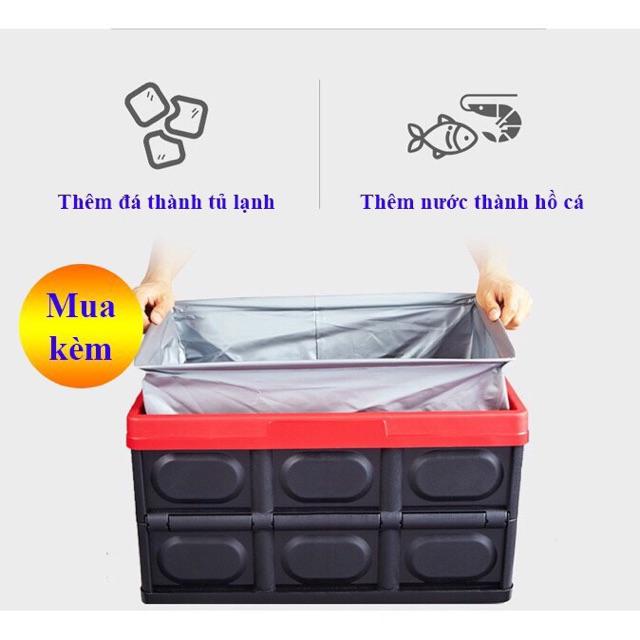 Thùng nhựa đựng đồ cho cốp xe ô tô có thể gấp xếp gọn | 30L + 55L + túi chống nước - Đông Bâc