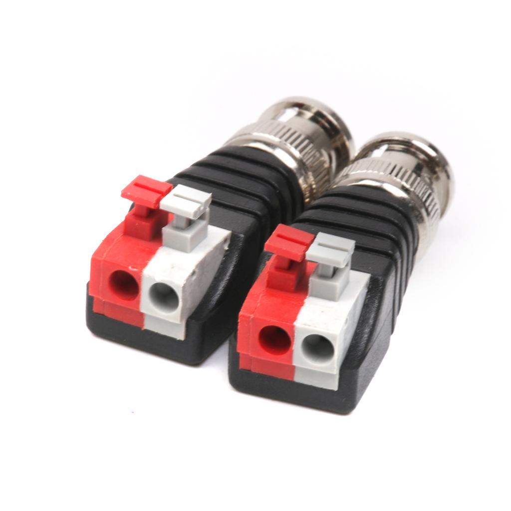 10pcs Coaxial CCTV Male BNC Video Balun Adapter Press Connectors