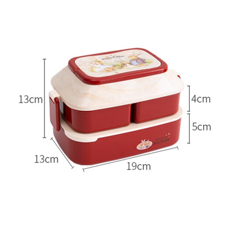 Hộp Cơm Văn Phòng Phong Cách Hàn Quốc 3 Ngăn 2 Tầng Tiện Lợi Hộp Cơm Loại To Kèm Thìa Dĩa đủ màu