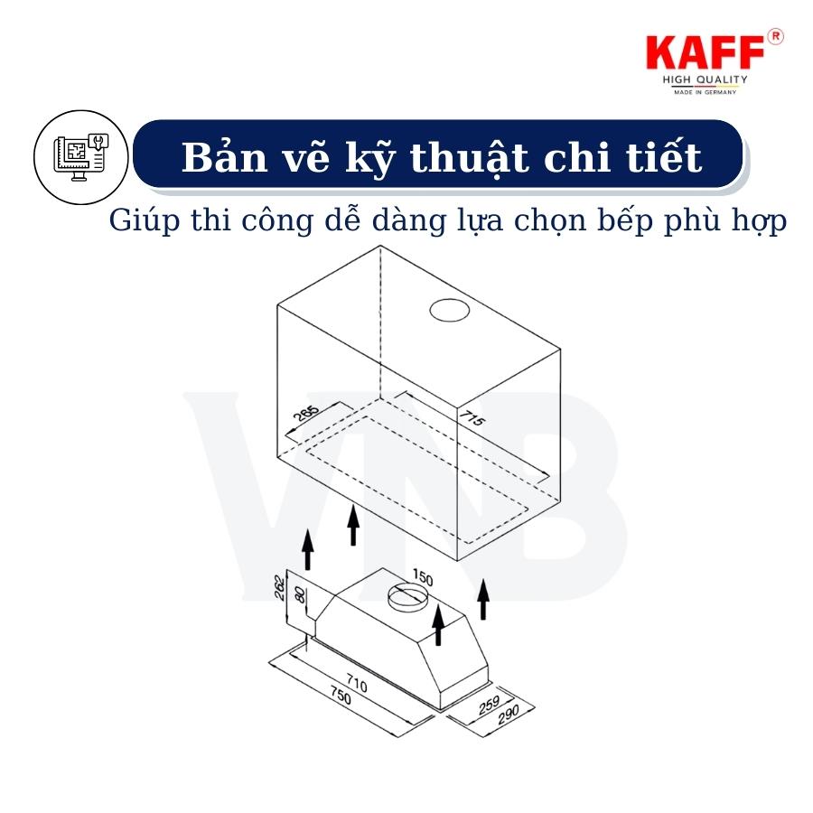 Máy hút mùi âm toàn phần mặt kính 700mm KAFF KF_BI70H Tặng bộ lọc than thay thế  KAFF_ Hàng Chính Hãng