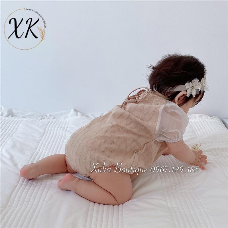 Bodysuit Cộc Tay Bé Gái 0-2 Tuổi Xuka Boutique Set Quần Áo Sơ Sinh 2022 Quảng Châu