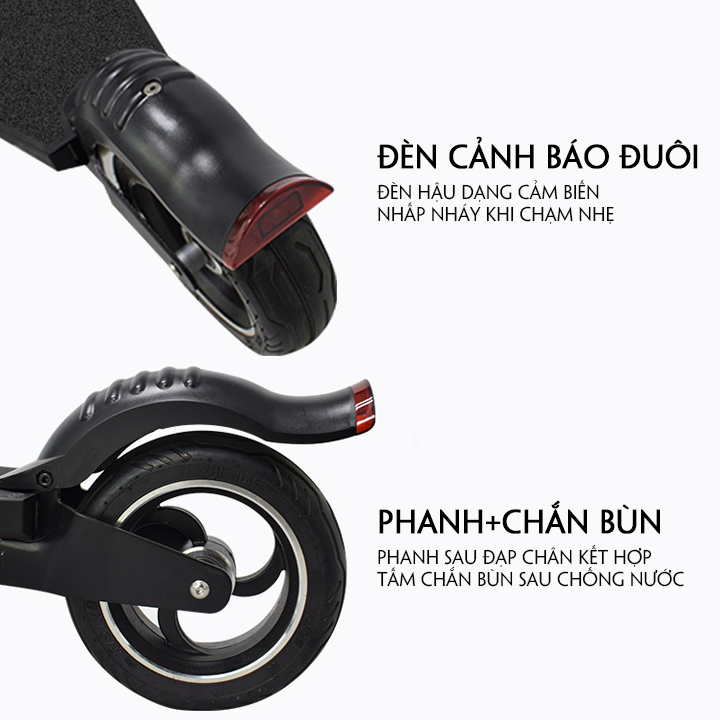 Mẫu Mới - Xe Scooter Điện Người Lớn Tốc Độ 25km Pin 8Ah Đồng Hồ Điện Tử Đèn Led Siêu Sáng, Xe Điện Thăng Bằng