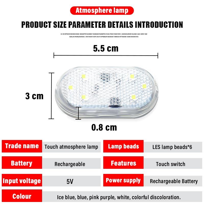 Đèn LED Cảm Ứng Không Dây Gắn Trần Xe Hơi Sạc USB Tiện Dụng